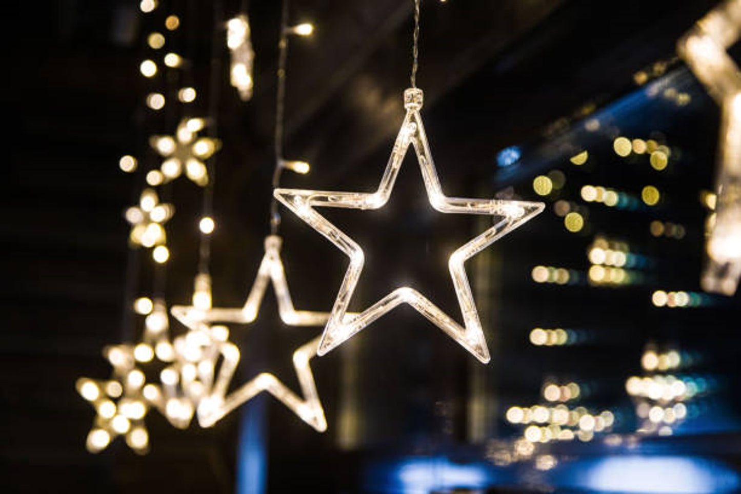 Star Curtain Lights 12 Stars,138 String Led/Pixel Light 2.5 Meter for Christmas Decoration-Strip Led Light for Diwali, Party, Birthday, Valentine and Room Decor-Christmas (Multi)