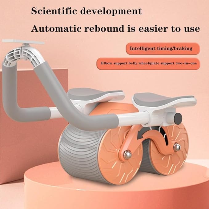 Unisex Abs Roller with Automatic Rebound, Elbow Support, and Timer (Ver-2.0)