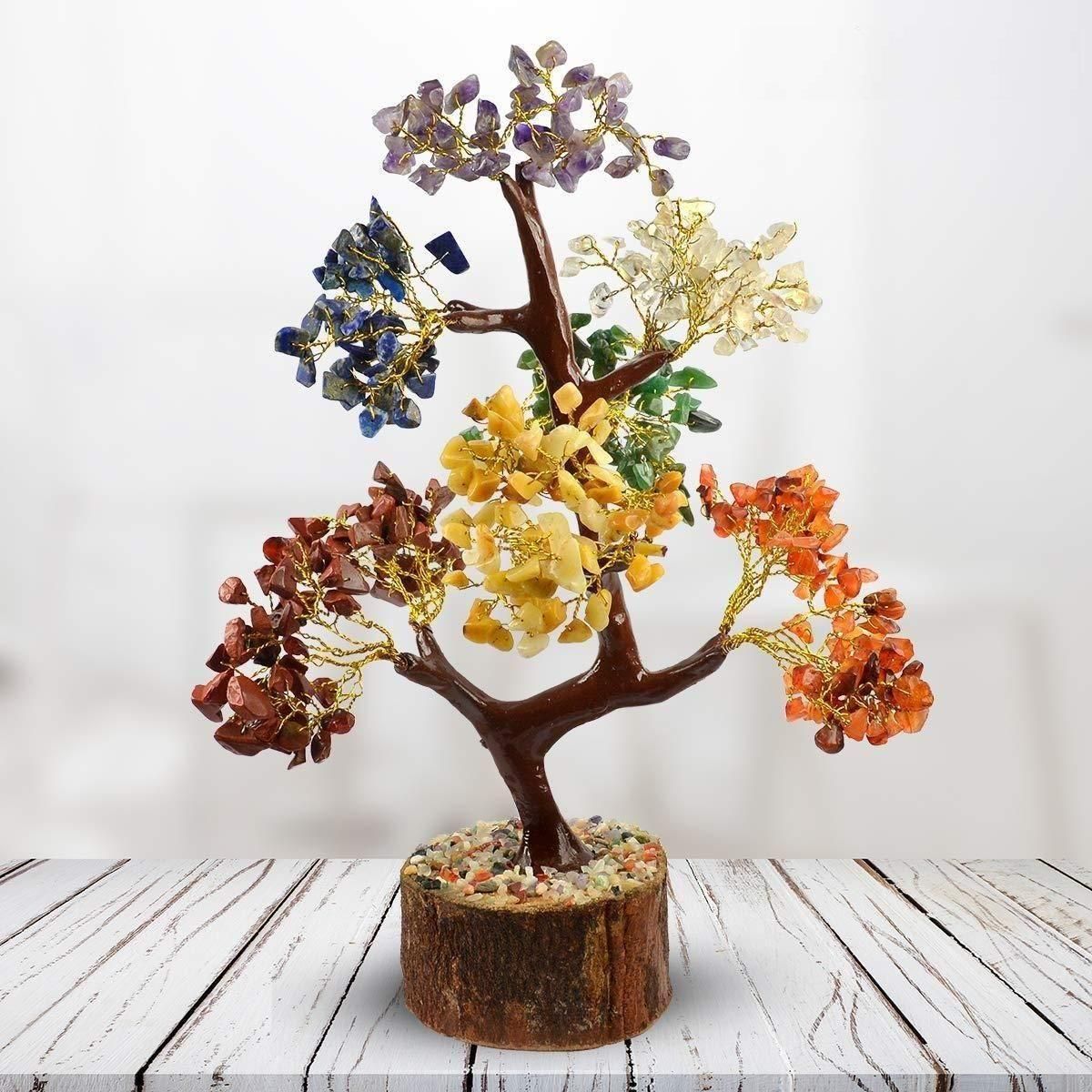 Handmade crystal 7 chakra Natural Gemstone Crystal Tree for healing, energy alignment, prosperity & holistic decor. Perfect for gifts, meditation, or spiritual balance