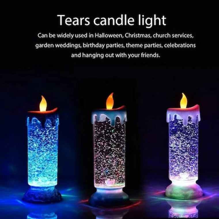 Cordless Swirling Acrylic Glitter Candle