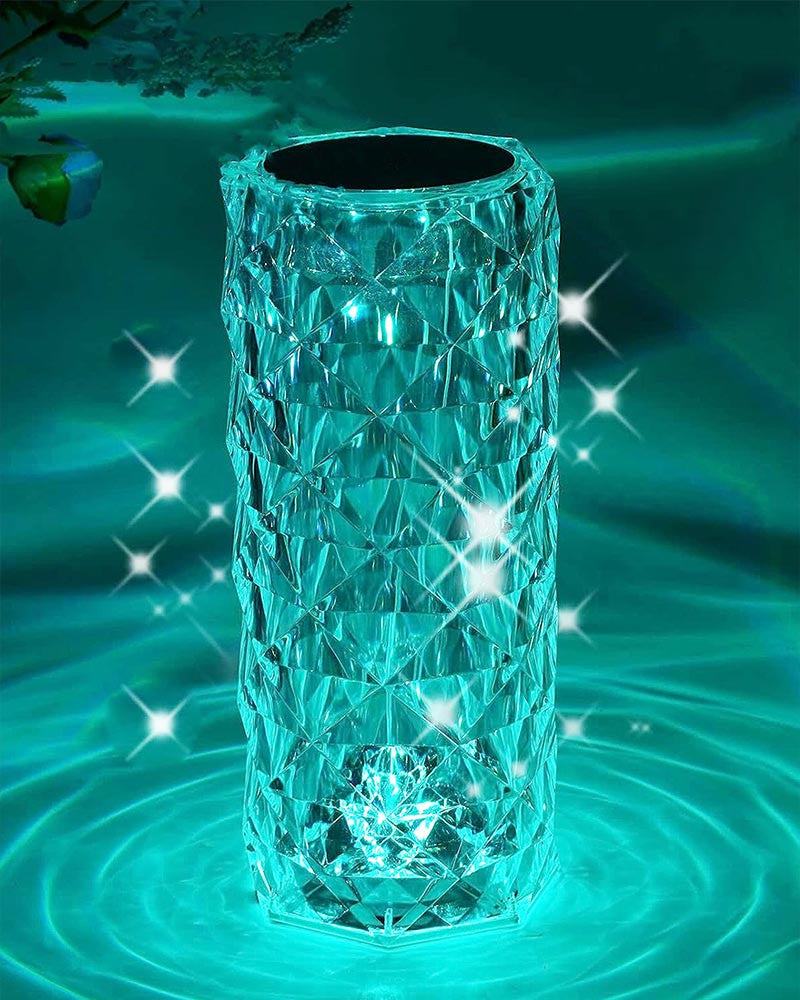 Indoor Luxury Rose Bloom Recharge USB Multi Color RGB Decoration Crystal Decor Led Room Night Light