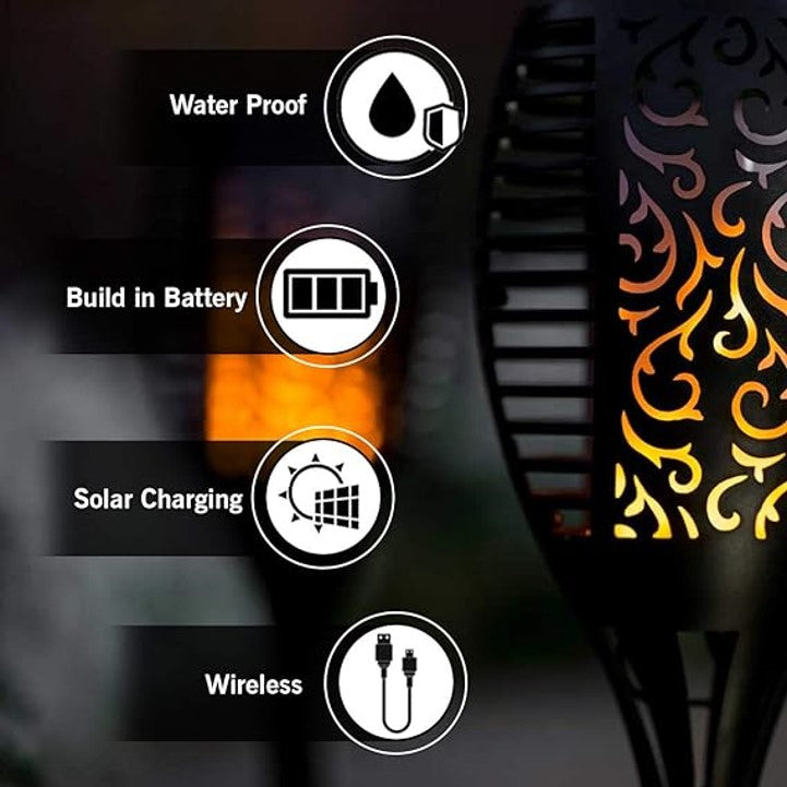 Solar Powered Mashal Lamp with 96 LED Large Size