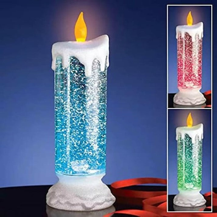 Cordless Swirling Acrylic Glitter Candle
