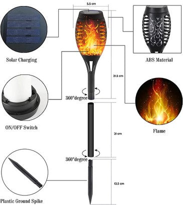 Solar Powered Mashal Lamp with 96 LED Large Size