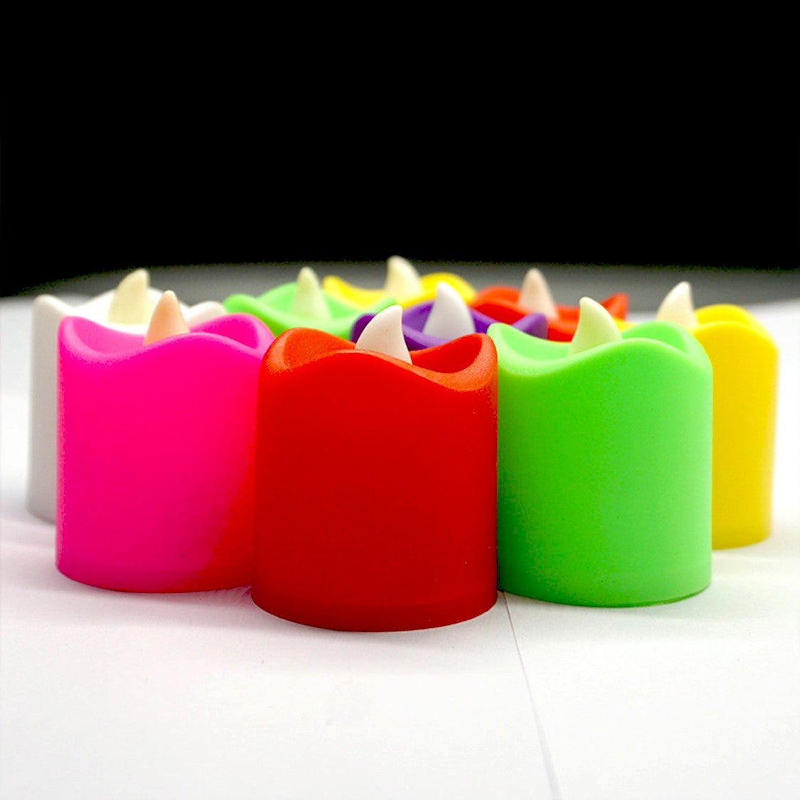 HK Creation Flameless and Smokeless Decorative Multicolor Tealight Led Candles Perfect for Gifting, House, Light for Balcony, Room, Birthday, Festival Decoration (Set of 6)
