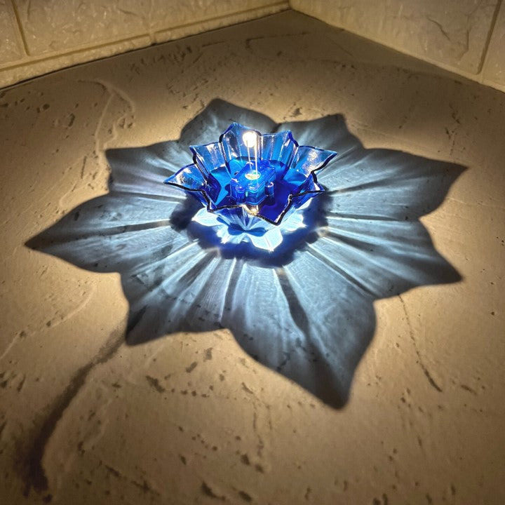 Water Sensor Samriddhi Smart 3D Shadow Reflection Flower Shape, Reusable Diya Battery and Bud Operated for Home Décor and Festivals Decoration (Set of 6)