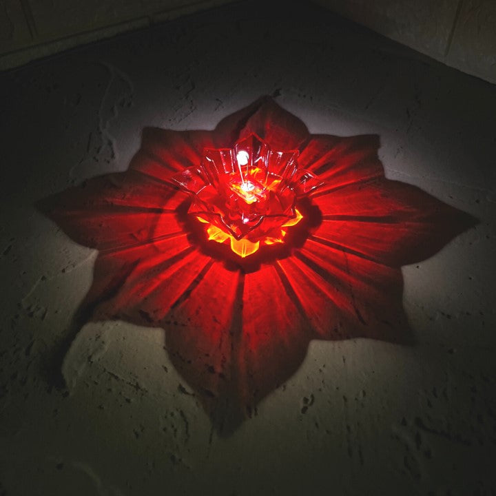 Water Sensor Samriddhi Smart 3D Shadow Reflection Flower Shape, Reusable Diya Battery and Bud Operated for Home Décor and Festivals Decoration (Set of 6)