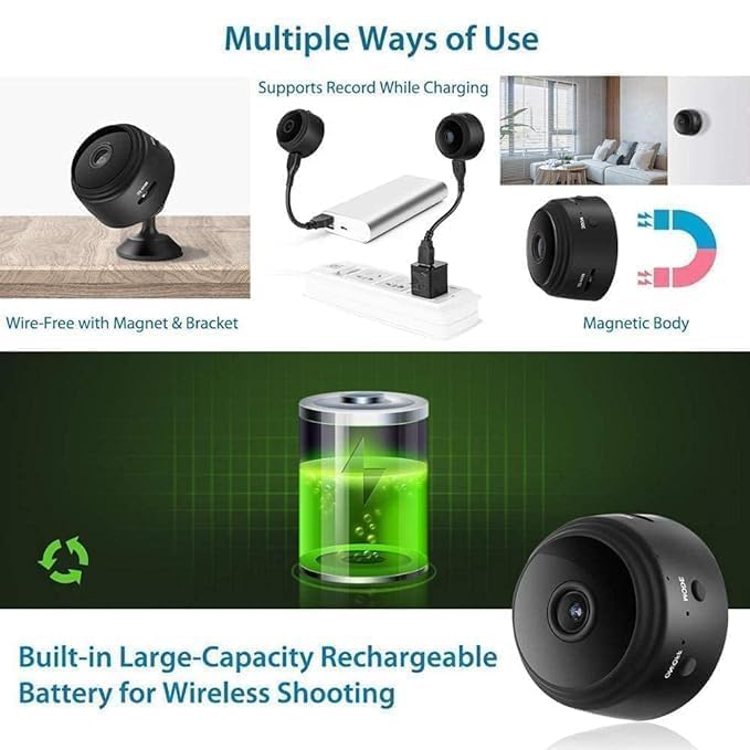 Mini WiFi 2MP IP Wireless Hidden Spy Camera Small Size Cloud Based Storage Night Vision Motion Detection