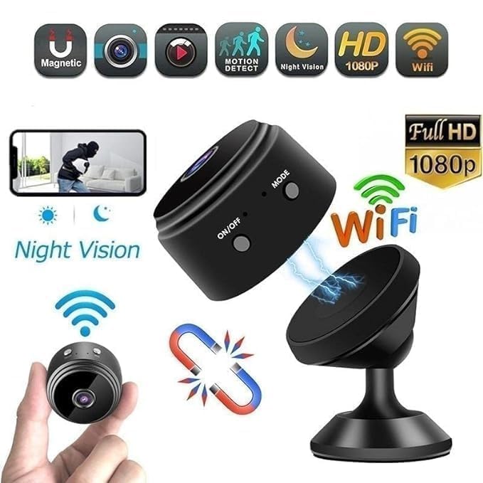 Mini WiFi 2MP IP Wireless Hidden Spy Camera Small Size Cloud Based Storage Night Vision Motion Detection