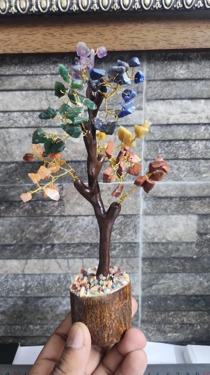 Handmade crystal 7 chakra Natural Gemstone Crystal Tree for healing, energy alignment, prosperity & holistic decor. Perfect for gifts, meditation, or spiritual balance