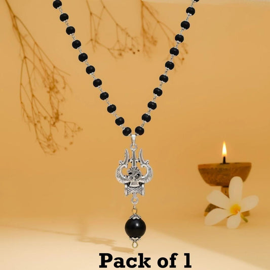 Om Shiva Trishool Karungali Mala (Pack of 1)