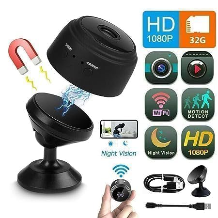 Mini WiFi 2MP IP Wireless Hidden Spy Camera Small Size Cloud Based Storage Night Vision Motion Detection